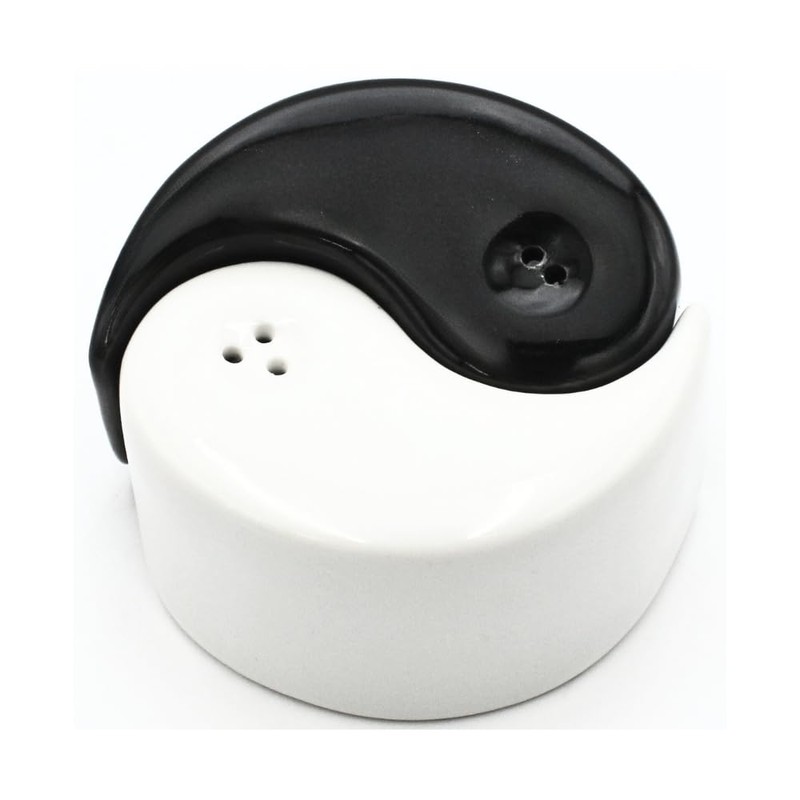 Dekohelden24 Yin Yang Ceramic Salt & Pepper Shakers in Black