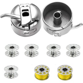 6PCS Sewing Machine Bobbin Case Set Stainless Steel Bobbin Case Domestic Sewing Machine Bobbin Cases for Embroidery Household Sewing Machine