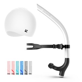ZIONOR Unisex-Adult Swim Training Snorkel with Swim Cap, Swim Snorkeling for Lap Swimming Snorkel Training in Pool and Open Water