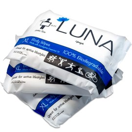 XL Wet Wipe Cleansing Body Wipes All Natural - 3 Pack Individual Pouches - Gentle & Unscented - No Rinse Bathing and Shower Wipe - Great for After Workout, Camping, Travel, Yoga, Gym