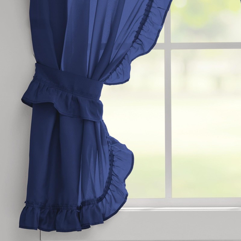 Stoneberry Home® Ruffled Window Curtain Set Polyester Dark Sea