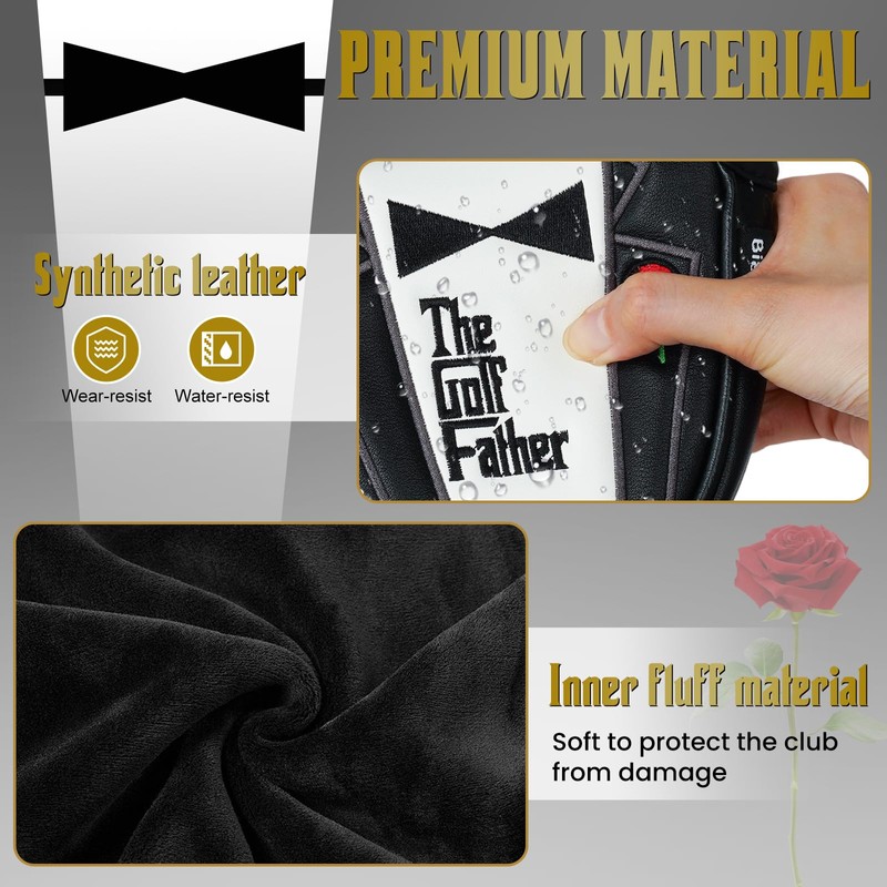 Golf Mallet Putter Head Cover Magnetic Closure Centre-shaft Club Protector