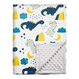 Soarwg Kids Baby Blanket Newborn Gifts, Soft Plush Blankets with Dotted Backing, Oeko-tex100, Essentials for Unisex, Toddlers, Boys Girls 75x100cm (Dinosaur)