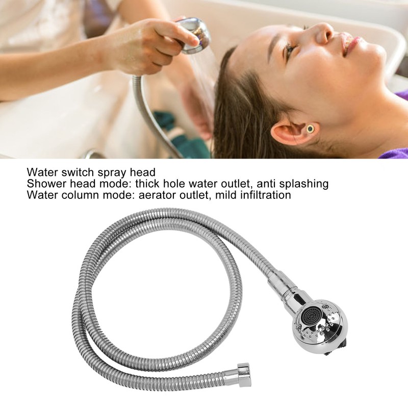 Electroplated Shampoo Bowl Spray Head Hose Professional Hair Salon Shampoo