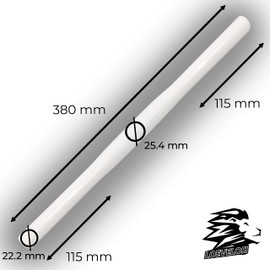 LOEVELOSI SingleSpeed Handlebar Flat White 38 cm Short Aluminium Flatbar Handlebar for Fixie Single Speed Bikes Bicycle Handlebar Straight Fixy Handlebar