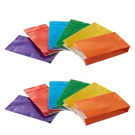 Assorted Color Paper Treat Bags - 5" × 10" (Pack of 12) - Perfect for Party Favors, Class Treats, Bake Goods & Gifts