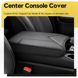 FIILINES Center Console Cover for Hon-da Pilot 2023-2025, with Hidden Pockets Armrest Cover Pad Cushion Protector Pilot Accessories Armrest Cover Anti-Scratch