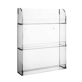 AMT Acrylic Nail Polish Racks for the Wall. CLEAR Nail Polish Display. Young Living Essential Oils Organizer. Holds up to 48 Btls. Plus a Microfiber Cloth for Cleaning Purposes (3 Tier- 48)