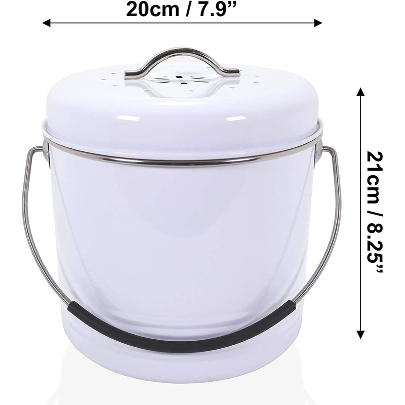 ANBAR 1 Gallon Kitchen Compost Bin Bucket Complete with Silicone