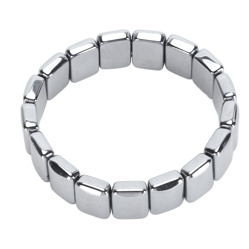 Terahertz Rectangle Bead Bracelet Energy Stone Fashion Unisex Terahertz Elastic