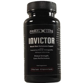 Primal Core Invictor – Men’s Vitality & Performance Supplement – KSM-66® Ashwagandha, Fenugreek, Zinc & Vitamin D3 – 60 Capsules