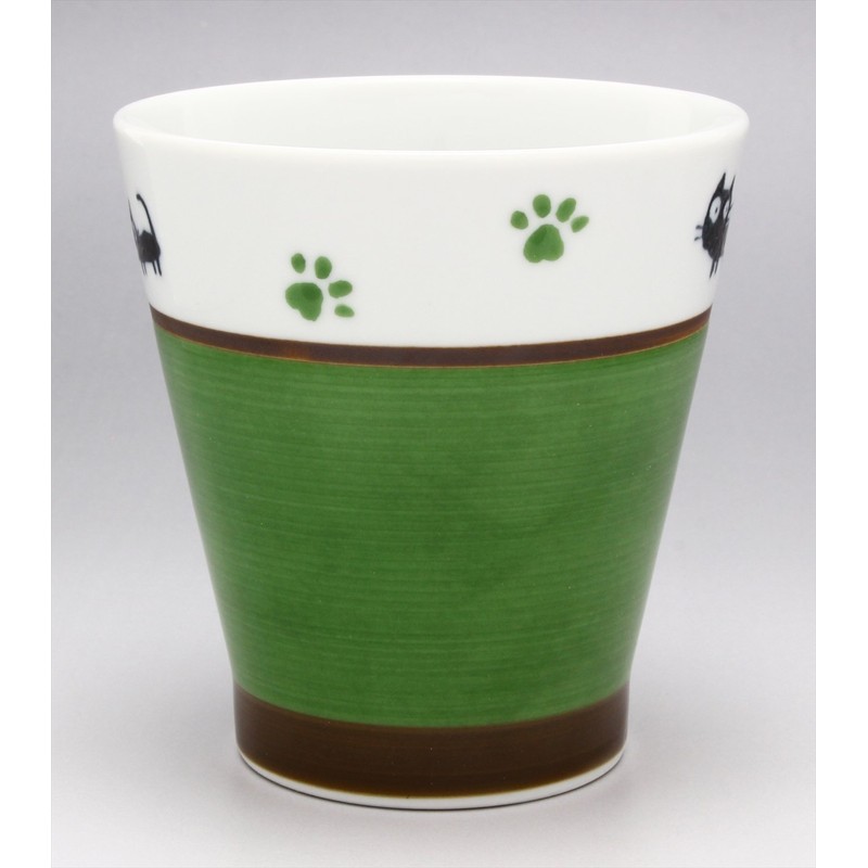 Hasami ware Free Cup Cat Dog Green 505590