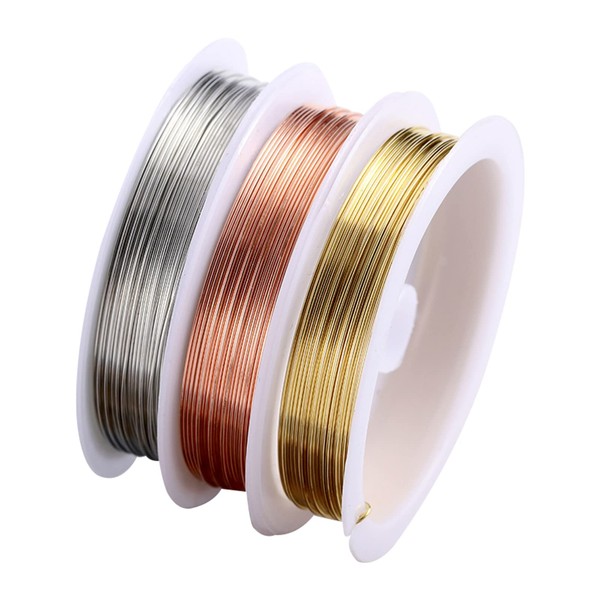 Redamancy Craft Wire, 3 Roll 0.3 mm Copper Wire for