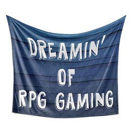 Bouncing Brick Designs Dreamin' of RPG Gaming Blanket - Funny Role-Playing Game Player Gift, Plush Fleece Throw, Birthday, 50x60