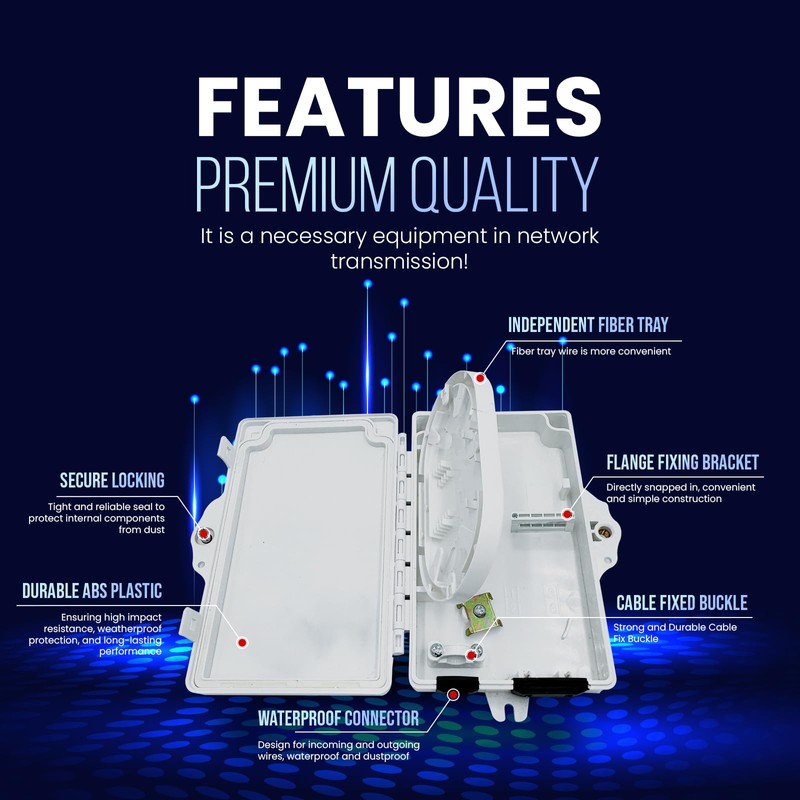 ETS Fiber Optic Distribution Box 4 Core – IP65 Waterproof,