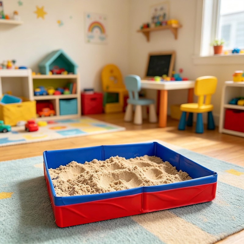 2 Pack Foldable Sandbox，20 Inch Portable PVC Sand Box for