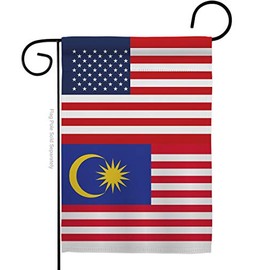 Nationality Malaysia US Friendship Garden Flag Regional Nation International World Country Particular Area Small Decorative Gift Yard House Banner Double-Sided Made in USA 13 X 18.5