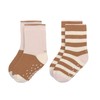 LÄSSIG Unisex Children's Non-Slip Socks Set of 2 Pink Caramel