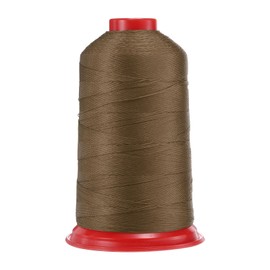 sourcing map 1400 Yards Bonded Nylon Sewing Thread Size 420D/3 Sewing-Heavy Duty Nylon Upholstery Thread Outdoor Thread for Leather Jeans and Weaving Craft Machine DIY Dark Brown