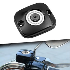Front Brake Master Cylinder Cover Cap Fit For Harley 2006-2017 Dyna 2006-2014 Softail 2005-2007 Touring (Black)