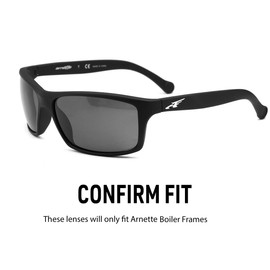 IKON LENSES Replacement Lenses For Arnette Boiler AN4207 Sunglasses - Polarized (Black)