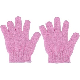 Guantes De Ducha, Guantes Exfoliantes, Manoplas Exfoliantes, Exfoliante Corporal, Guantes De Baño De Lufa Para Hombre Y Mujer (Rosa, 2)