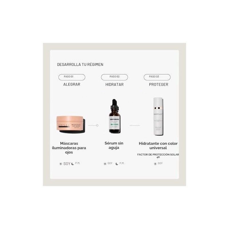 DRMTLGY - Hidratante tintado con SPF 46. Tinte universal. Protector