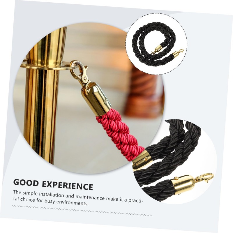 Operitacx 1.5m Solid Flax Rope for Stanchions Crowd Control Barrier