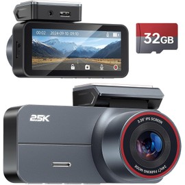 Dashcam 2.5K QHD, 3.39 Inch IPS Car Dash Cam with Free 32GB Card, 160° Wide Angle, G-Sensor, Super Night Vision & 24h Parking Mode
