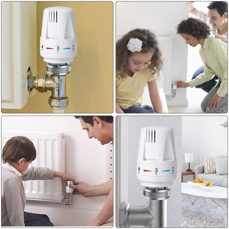 YeenGreen Thermostatic Radiator Valve, 4 pcs M30 x 1.5 Radiator