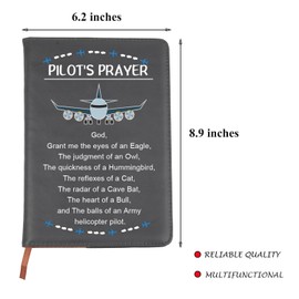 BNQL Pilot Gifts Pilot's Prayer Leather Notebook Journal Aviation Gifts for Pilot Student Future New Pilot Graduation Gift Journal (Pilot's Prayer Notebook)