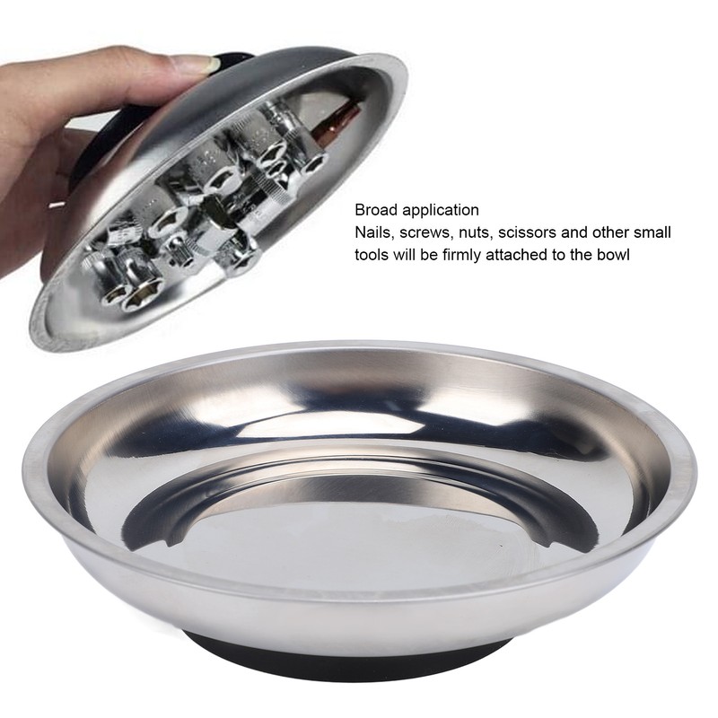 150mm Round Magnetic Parts Tray Stainless Steel 1000 to 1200
