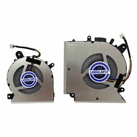 LANDALANYA Replacement New Laptop CPU and GPU Cooling Fan for MSI Katana GF76 Pulse GL76 MS-17L1 GF66 11UC Pulse GL66 11UEK MS-1581 Series PABD08008SH-N459 PAAD06015SL-N460 DC5V Fan