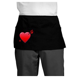 TooLoud Shot Through the Heart Cute Dark Adult Mini Waist Apron - Black - One-Size