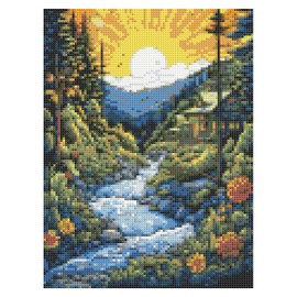 DOTZSO Abstract Diamond Painting Kits for Adults, Easy DIY 5D Round Full Drill Diamond Art kit Diamond Dot Crystal Gem Art and Craft for Beginners Home Wall Decor 12x16 Inches