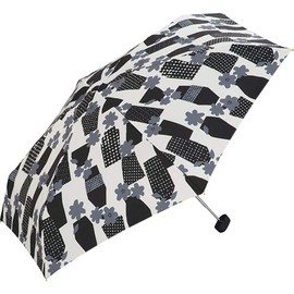 Wpc. 8963-261 Rain Umbrella, Flower Base, Mini, Black, 19.7 inches (50 cm), Women's Folding Umbrella