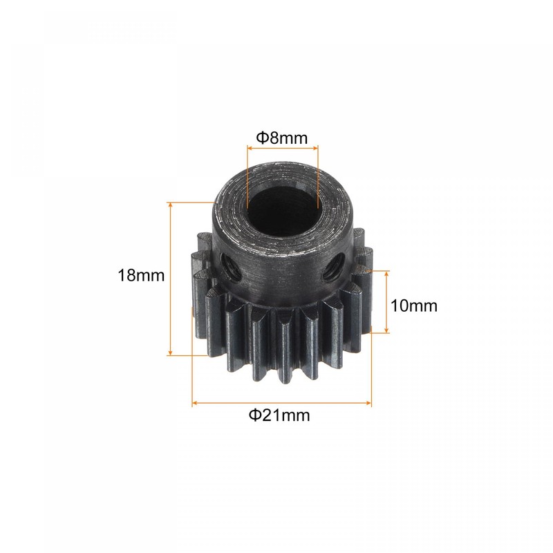 sourcing map 1Mod 19T Sprocket 8 mm Bore Hardened Steel