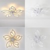 haodengshi 25" White Modern Geometric Ceiling Fan with Lights, 3