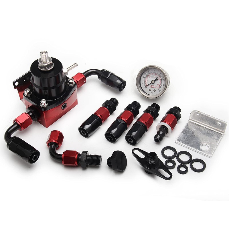 WENJTP EFI Fuel Pressure Regulator Kit with 0-100psi Pressure Gauge