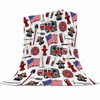Firetruck Throw Blanket, Super-Soft Firefighter Blanket for Toddler Boys, Kids,