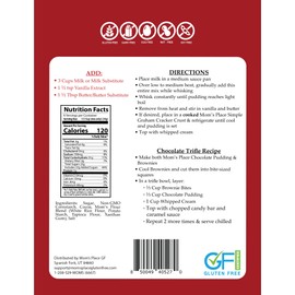 Mom's Place Gluten-Free & Dairy-Free Creamy Chocolate Pudding Mix, A Delicious and Versatile Dessert for Pies, Trifles, and More – Quick and Easy to Prepare, Gluten Free, Dairy Free, & Nut Free, 7.1 oz.