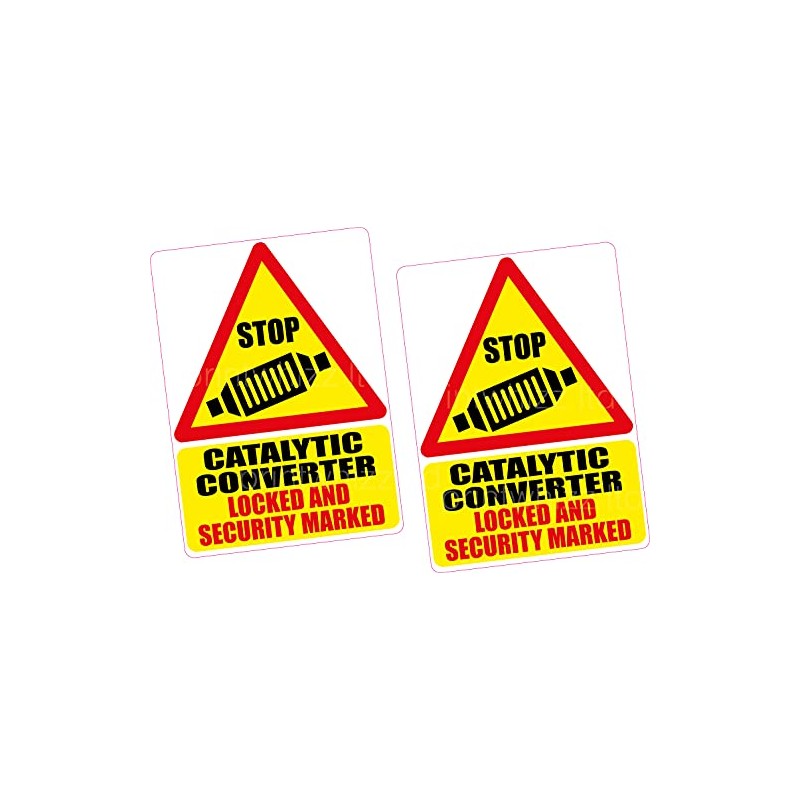 2 x Catalytic Converter Lock Security Mark Vinyl Sticker 100x70mm