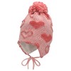 Sterntaler Girls' GOTS Bobble Hat Heart Hat, pink