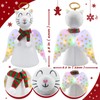 Christmas Tree Topper Decoration Cat Angel with LED Light-Up Wings