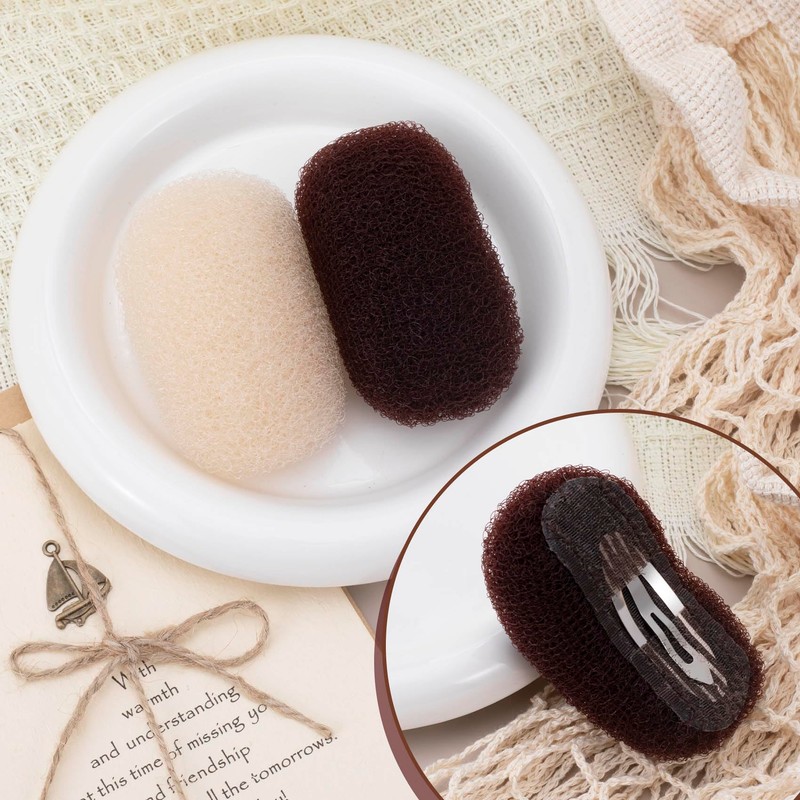 2pcs Puff Cushion Clips Hair Sponge Inserts, Fluffy Hair Bumps
