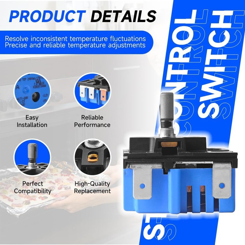New OEM：W10434452 Stove Control Switch Replacement Part for Dual Infinite