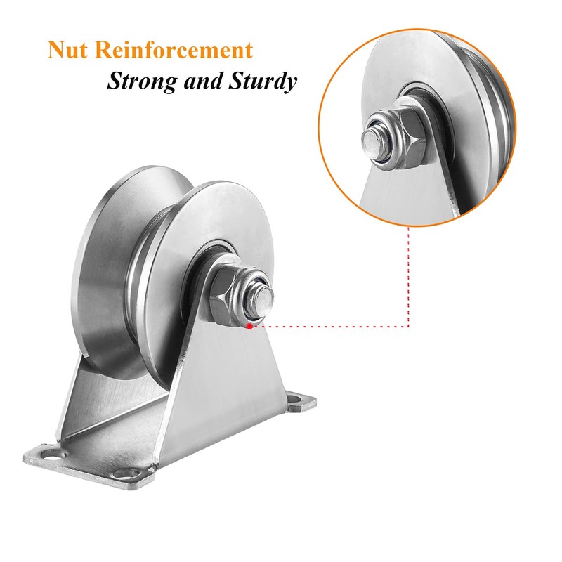 Stainless Steel V Groove Roller Gate Track Roller Heavy Duty