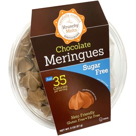 Krunchy Melts - Sugar Free Meringues - Chocolate Flavor - 2 Oz Tub