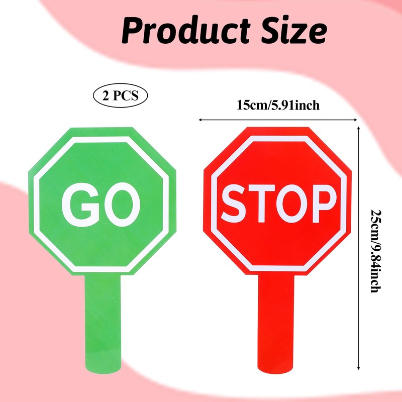 YQQYG Stop and Go Sign with Handle, Double Sided Street