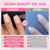 Uñas Postizas Cortas Cuadradas Rojas Mate, Uñas de Gel, Uñas